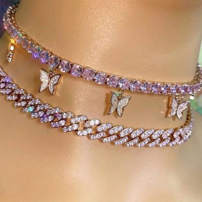 Butterfly Charm Choker Necklace