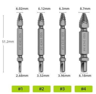 Mintiml Screw Extractor 4 Pcs 