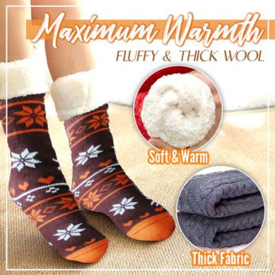 ThermoHeat Fleecy Non-Slip Socks (50% OFF)