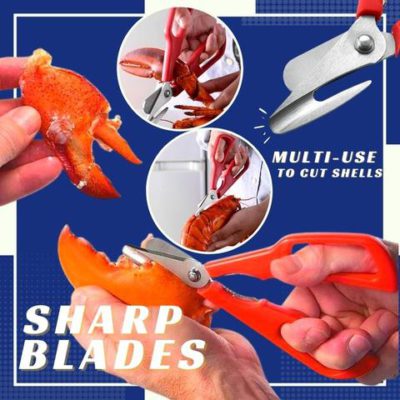 Ultimate Seafood Shears,cutting across the claw,remove small claw,perfect tool to cut,grips to remove small