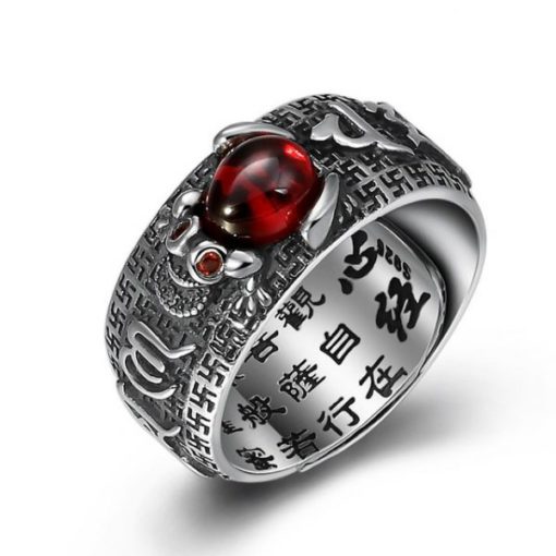 Feng Shui Pixiu,Pixiu Ring,Silver Ruby,Ruby Lucky,Feng Shui