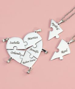 Puzzle Necklace,Heart Pendant,puzzle piece necklace