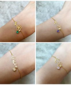 Birth Flower Bracelet,Flower Bracelet,Birth Flower