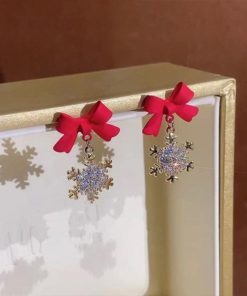 Snowflake Earrings,Bow Snowflake Earrings