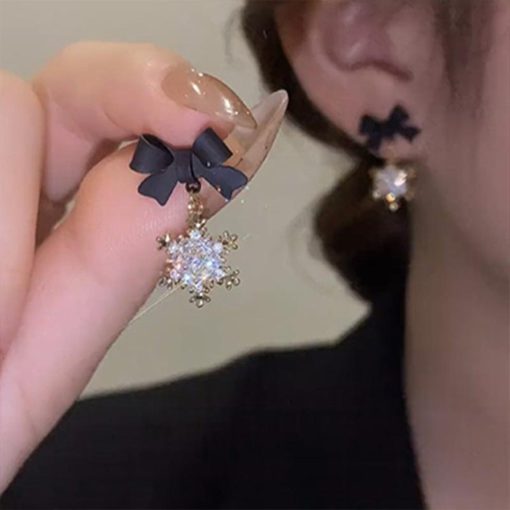 Snowflake Earrings,Bow Snowflake Earrings