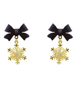 Snowflake Earrings,Bow Snowflake Earrings