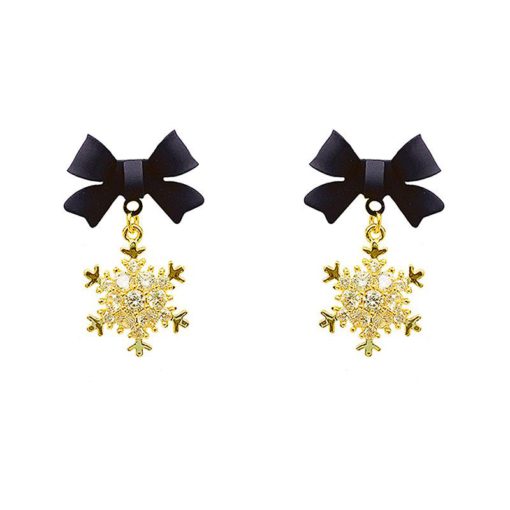 Snowflake Earrings,Bow Snowflake Earrings