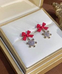 Snowflake Earrings,Bow Snowflake Earrings