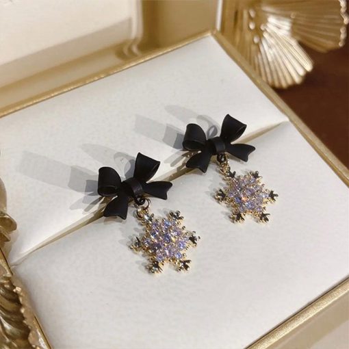 Snowflake Earrings,Bow Snowflake Earrings