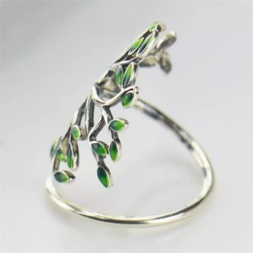 Green Branches,Branches Leaves,Adjustable Ring,Green Branches Leaves Adjustable Ring