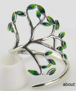 Green Branches,Branches Leaves,Adjustable Ring,Green Branches Leaves Adjustable Ring