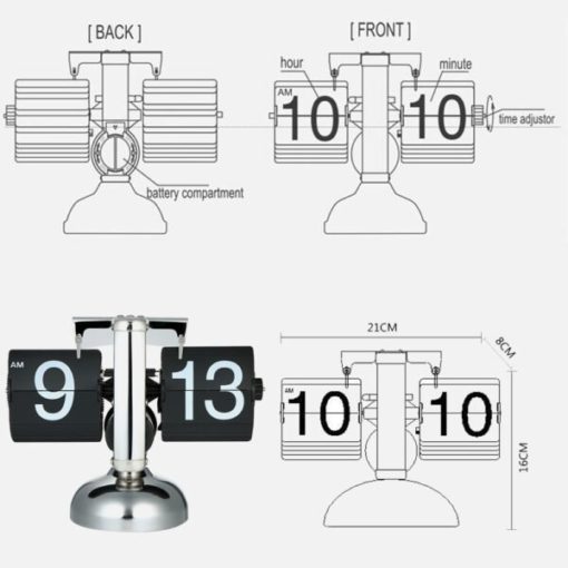 Vintage Design,Flip Clock,Auto Flip,Auto Flip Clock,Original Retro Vintage Design Auto Flip Clock