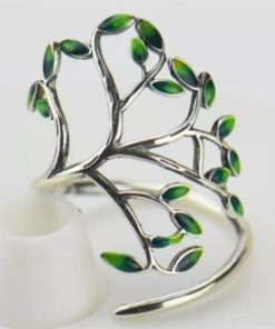 Green Branches,Branches Leaves,Adjustable Ring,Green Branches Leaves Adjustable Ring