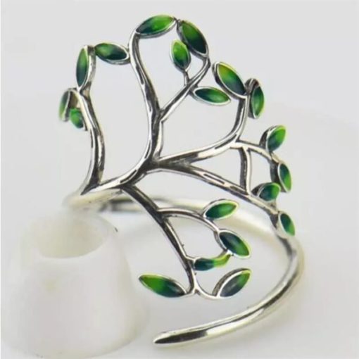 Green Branches,Branches Leaves,Adjustable Ring,Green Branches Leaves Adjustable Ring