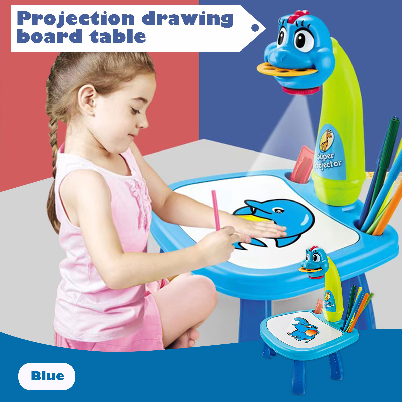 BAKAM Drawing Projector Table for Kids, Trace and Draw Projector Toy, Child  Learning Desk with Smart Projector