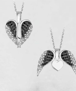 angel wings necklace,wings necklace,necklace with pendant