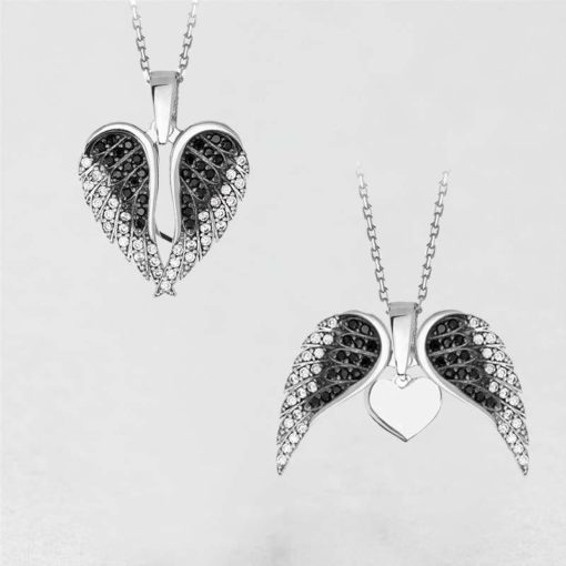 angel wings necklace,wings necklace,necklace with pendant