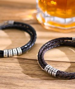 Mens Leather Bracelets Braided