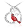 Heart Pendant Necklace,Cardinal Heart Pendant Necklace