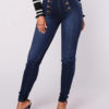 Double Breasted High Waist Skinny Jeans,High Waist Skinny Jeans,Skinny Jeans