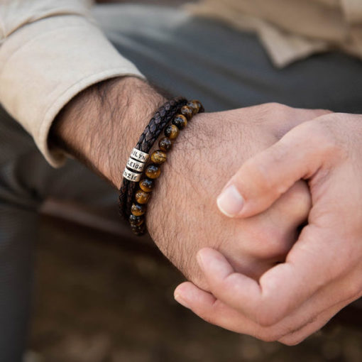 Mens Leather Bracelets Braided