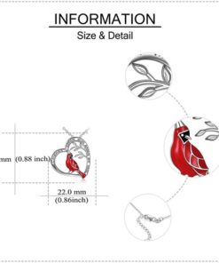 Heart Pendant Necklace,Cardinal Heart Pendant Necklace