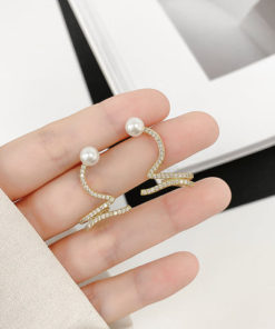 Snake Shape Pearl Ear Bone Clamp