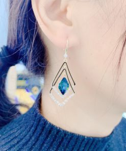 Rhombus Sapphire Earrings