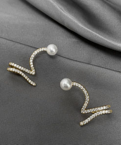 Snake Shape Pearl Ear Bone Clamp