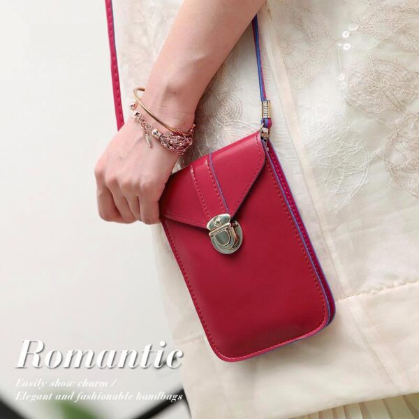 Touchable pu leather mobile phone online bag