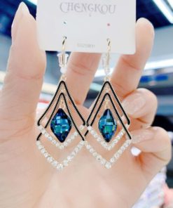 Rhombus Sapphire Earrings