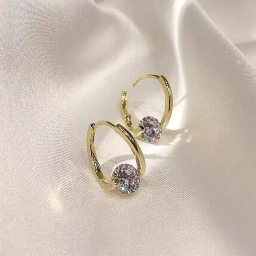 Sterling Silver Diamond Round Stud Earrings