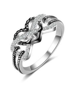 Two Tone Anchor Heart Ring