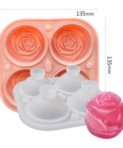 4-Compartment Large Rose Ice Cube Mold