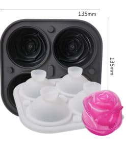 4-Compartment Large Rose Ice Cube Mold