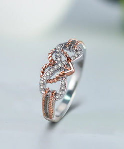 Two Tone Anchor Heart Ring