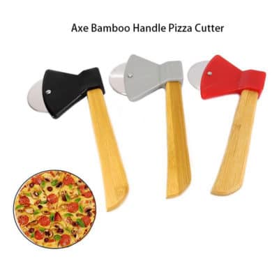 Axe Bamboo Handle Pizza Cutter