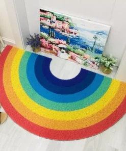 Water-Resistant PVC Rainbow Doormat