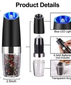 Automatic Electric Gravity Induction Salt And Pepper Grinder