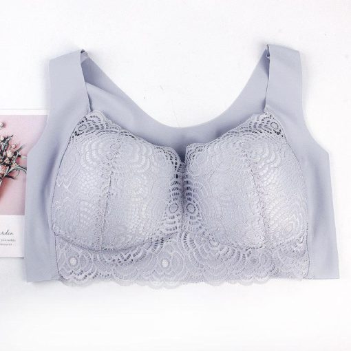 Stretch Full-Figure Seamless Lace Cut Out Bra