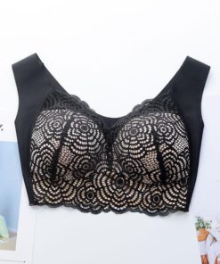 Stretch Full-Figure Seamless Lace Cut Out Bra