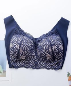 Stretch Full-Figure Seamless Lace Cut Out Bra