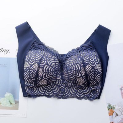 Stretch Full-Figure Seamless Lace Cut Out Bra