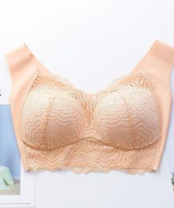 Stretch Full-Figure Seamless Lace Cut Out Bra