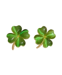 Opal Lucky Four Leaf Clover Earrings