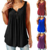 Comfy Loose Button Sleeveless Tank Top