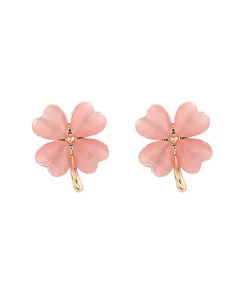 Opal Lucky Four Leaf Clover Earrings