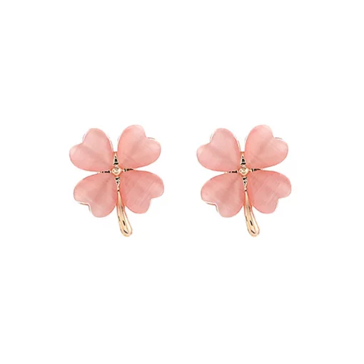 Opal Lucky Four Leaf Clover Earrings