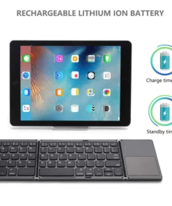 Foldable Wireless Bluetooth Keyboard with Touchpad