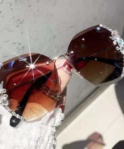 2022 Woman Rimless Diamond Sunglasses